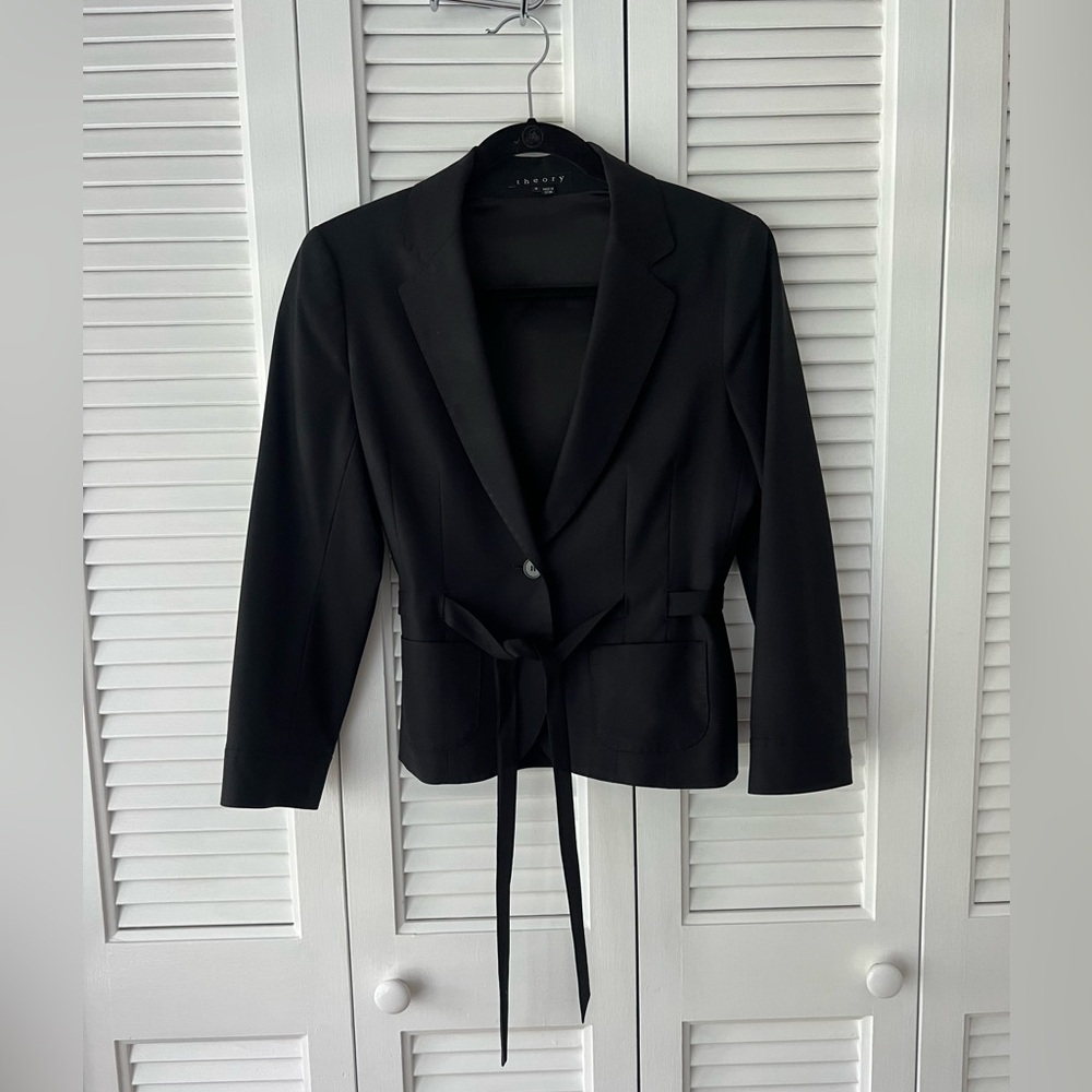 Theory Kayle blazer, black, wool, size 8
